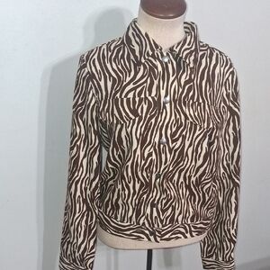 SHEIN/ Zebra Print Jacket - Brown and Cream- W Sz 6